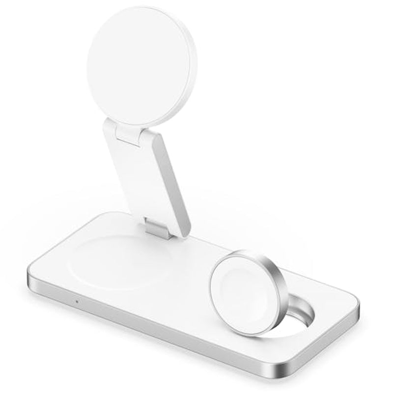 Laser ChargeCore 3-in-1 Charging Stand for Apple, Samsung, Watch Charger - White (includes 20W Charger and Cable)