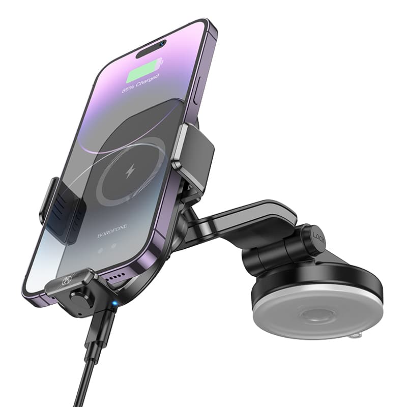 Borofone Rusher Infrared Wireless Fast Charging Car Holder(Center Console) - Black