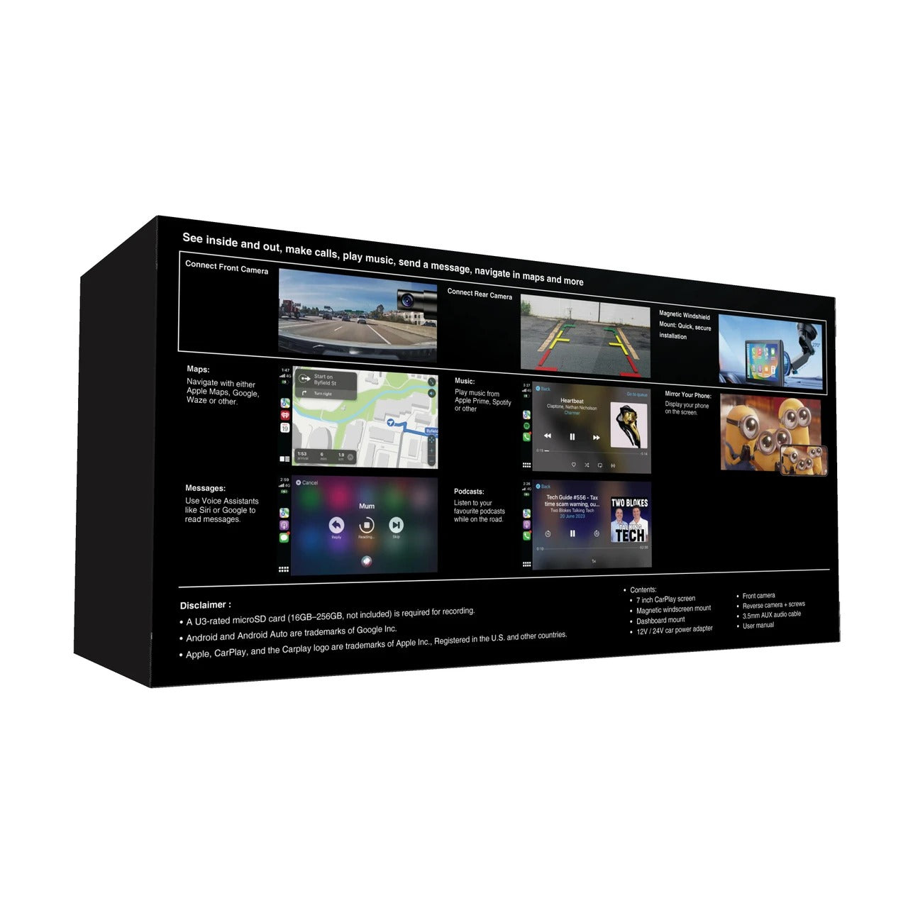 Navig8r 7-inch CarPlay Android Auto Dual Cameras