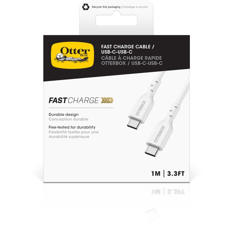 OtterBox Fast Charge Cable USB-C to USB-C 1m - White