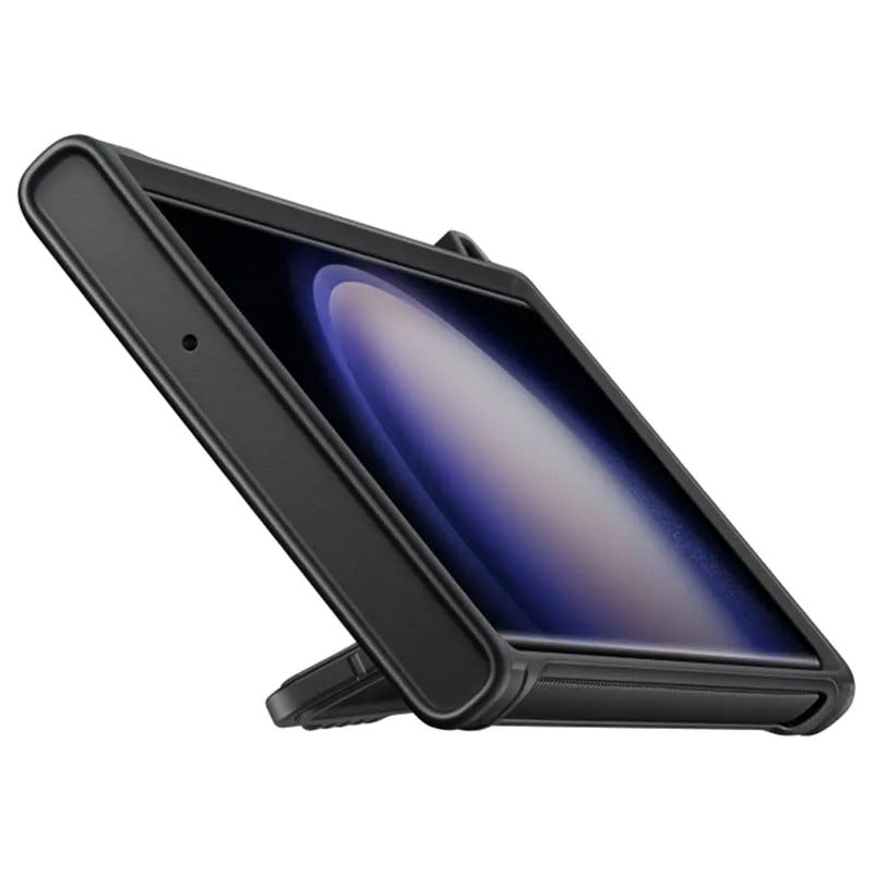 Samsung Rugged Grip Cover Case with Kick Stand for Galaxy S23 Ultra - Black