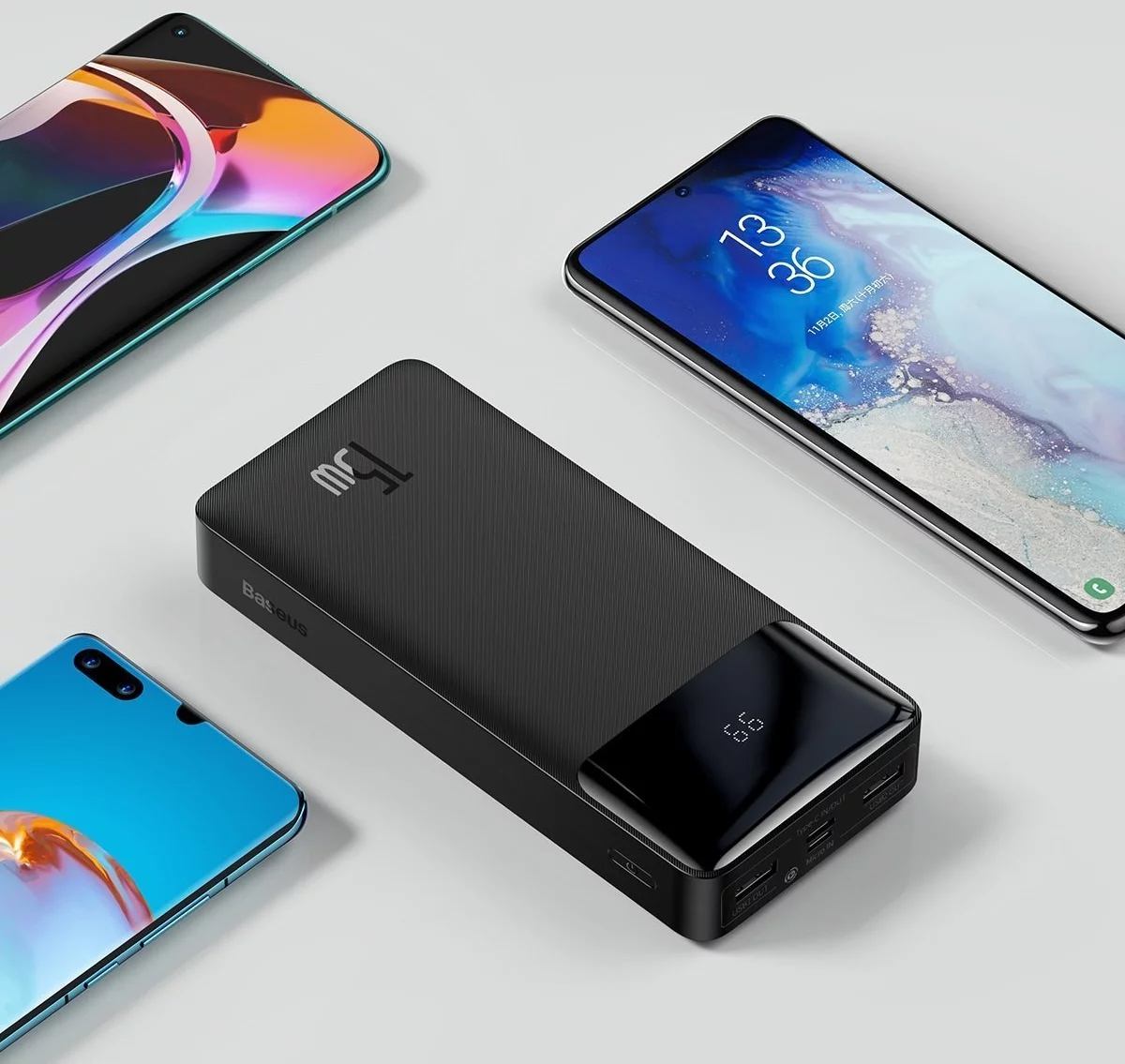 Baseus Bipow Digital Display Power bank 20000mAh 15W 2x USB / USB Type C / micro USB 20W Quick Charg