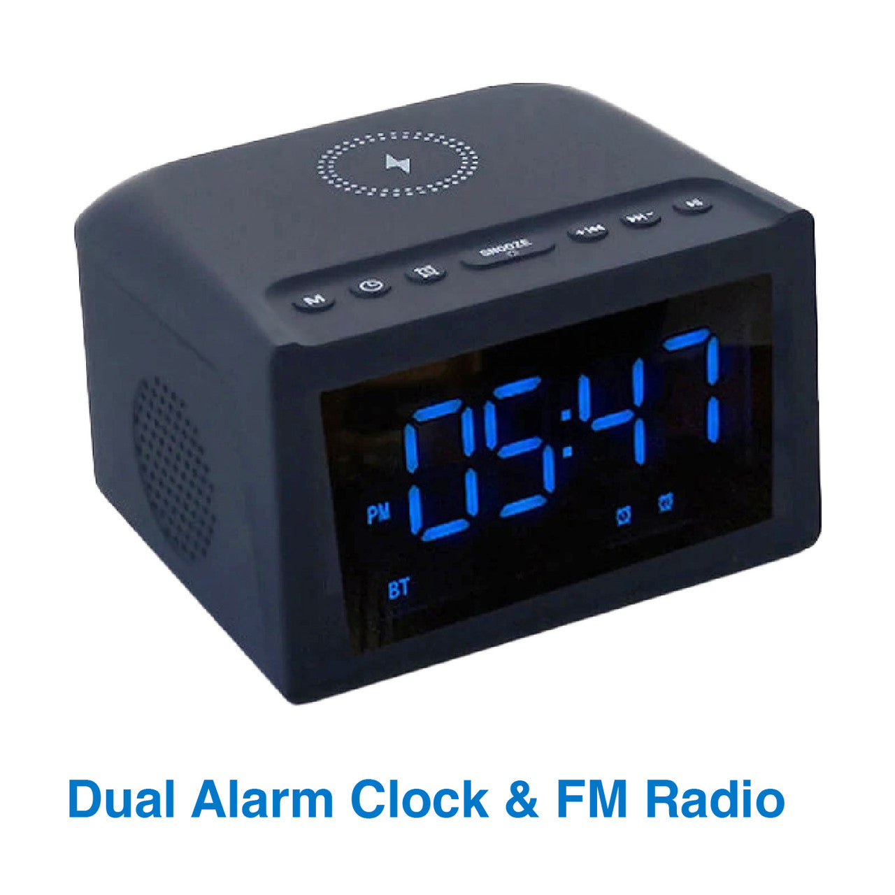 Laser Alarm Clock with Wireless Charging Bluetooth Connectivity