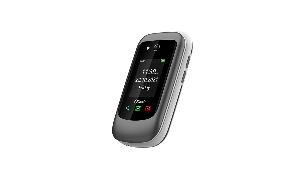 Olitech EasyFlip 2 4G Seniors Phone Big Buttons GPS Location - Black/White