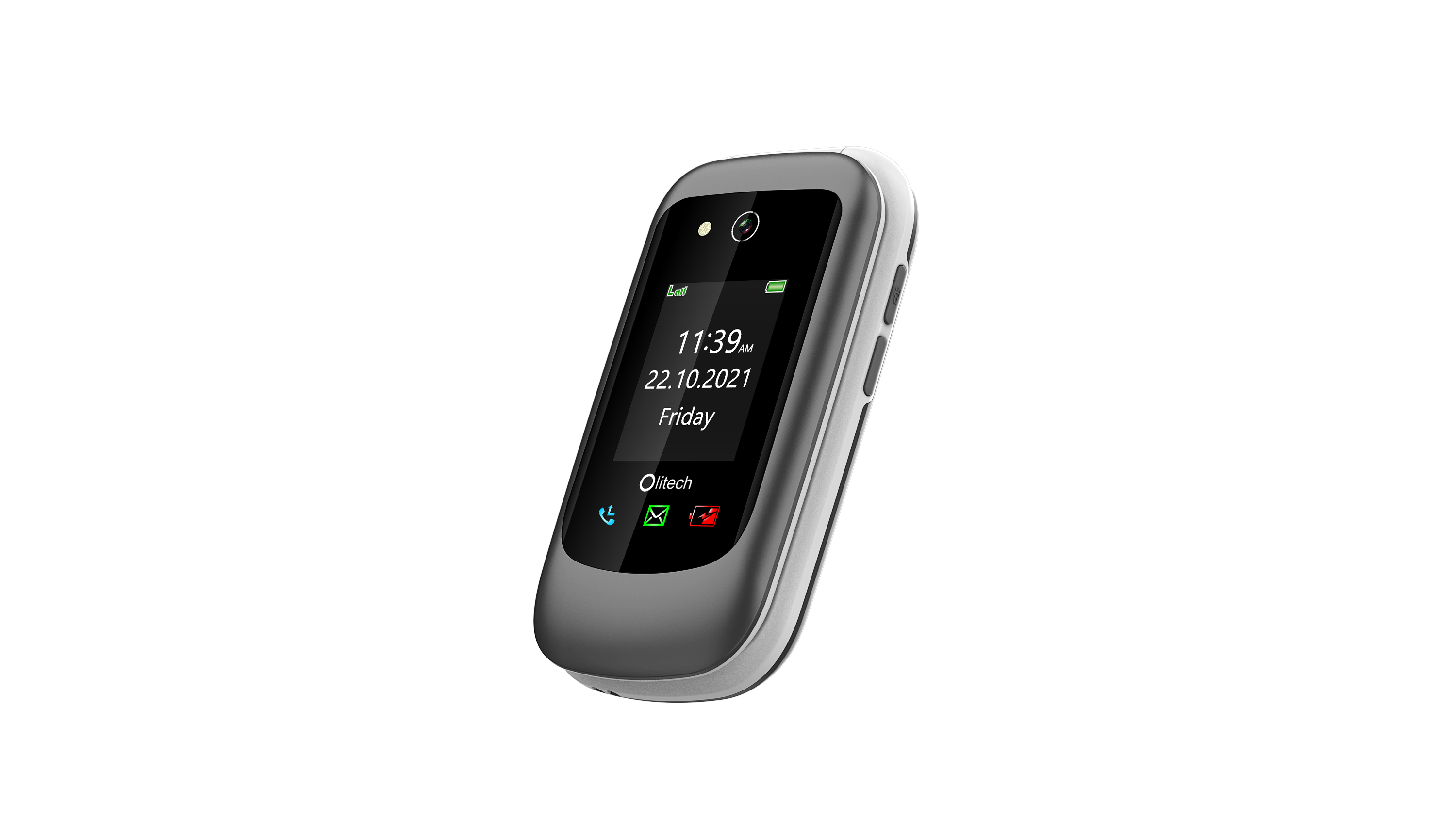 Olitech EasyFlip 2 4G Seniors Phone Big Buttons GPS Location - Black/White