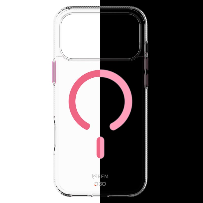 EFM Ibiza Glow In The Dark Case with D3O Zero for iPhone 17 Pro Max - Pink