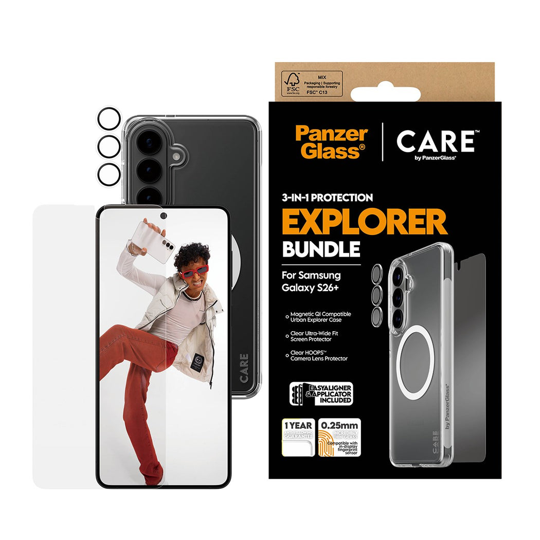 PanzerGlass Care 3-in-1 Bundle for Samsung Galaxy S26+ - Clear