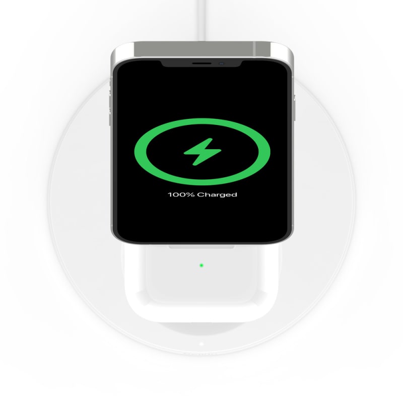 Belkin 2-in-1 Wireless Charger Stand with MagSafe - White