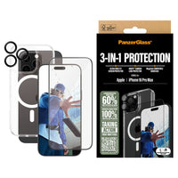 Thumbnail for PanzerGlass 4-in-1 Protection Bundle(Screen|Lens|Case) for iPhone 16 Pro Max - Clear