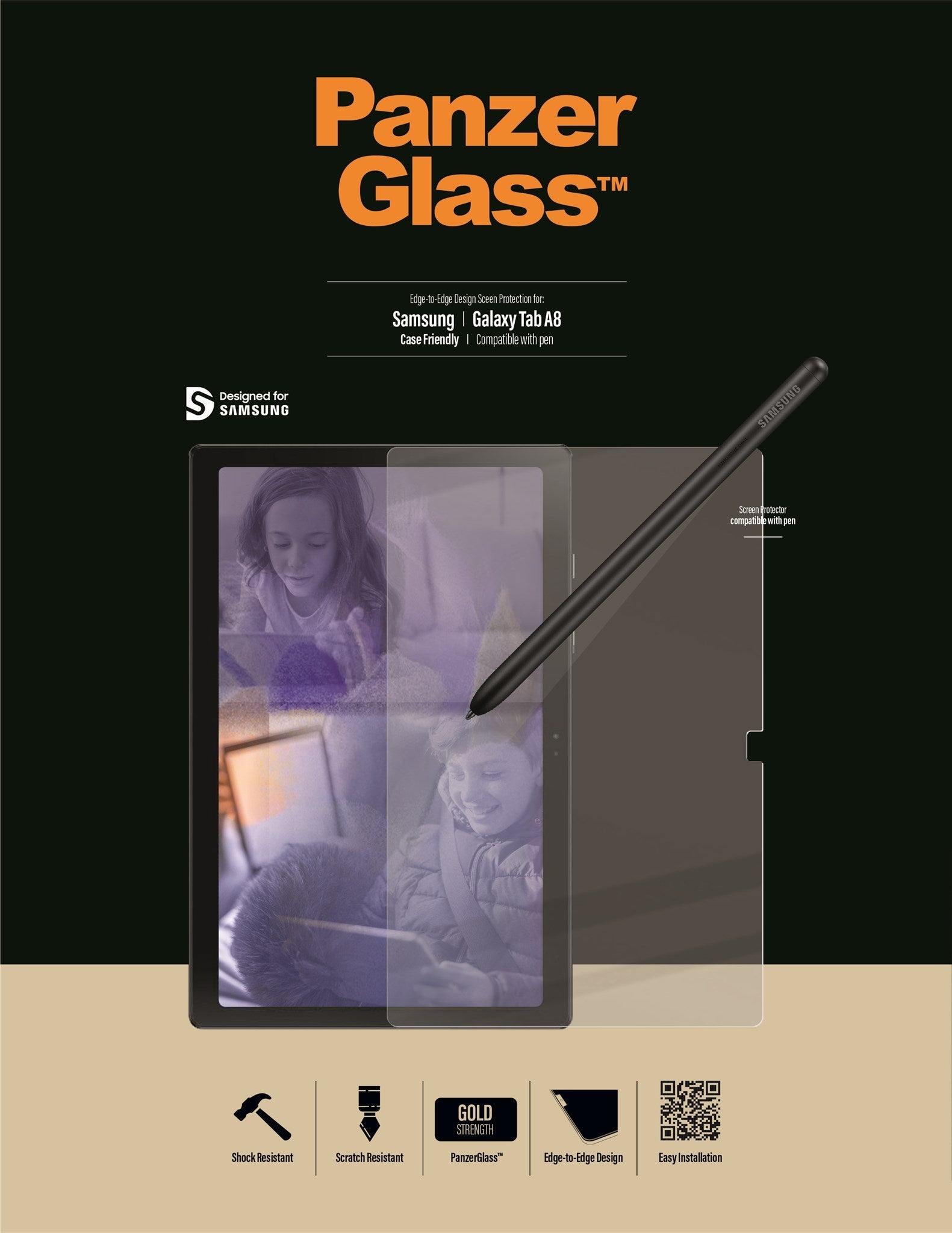 PanzerGlass Screen Protector for Samsung Galaxy Tab A8 (10.5") - Clear