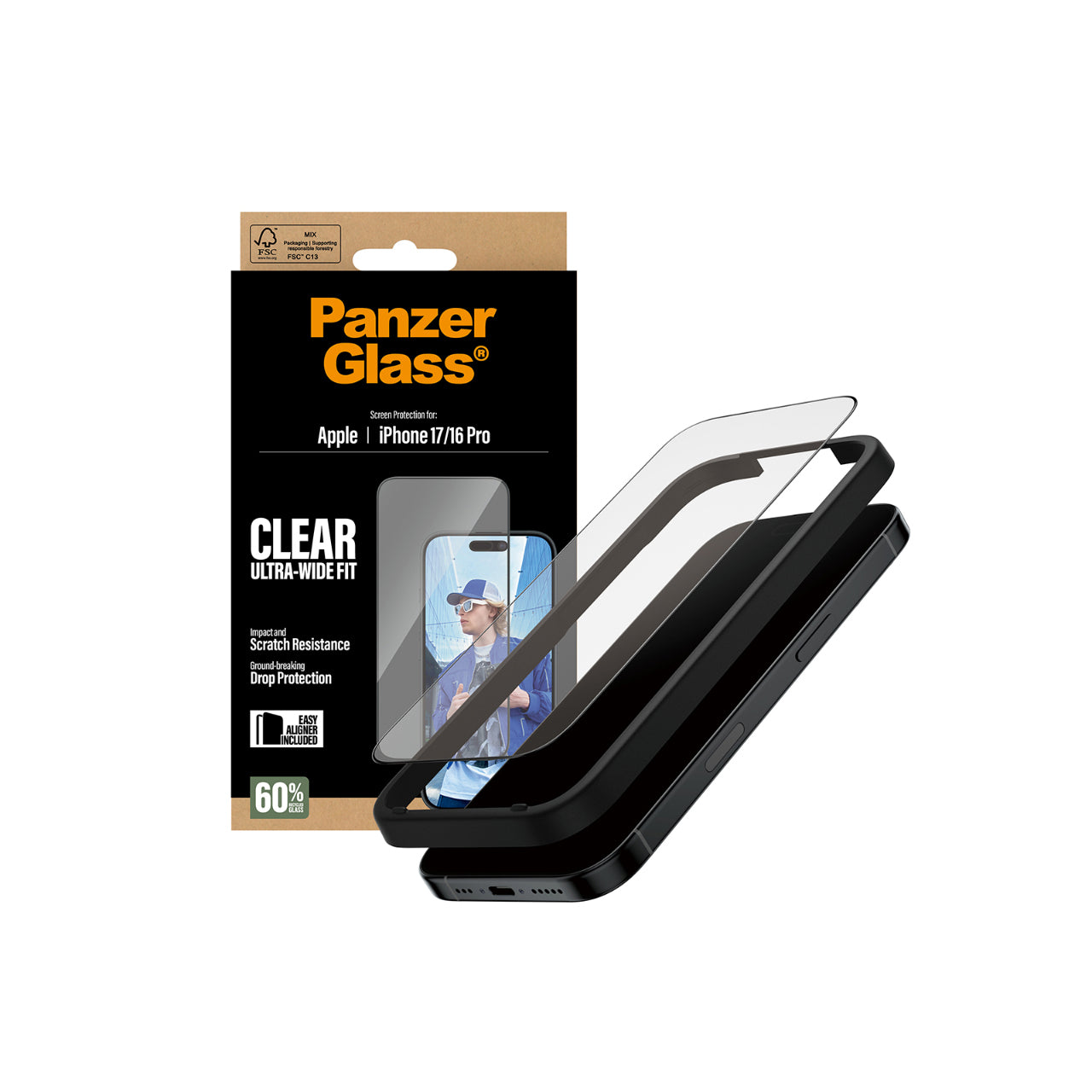 PanzerGlass UltraWide Fit Screen Protector for Apple iPhone 17