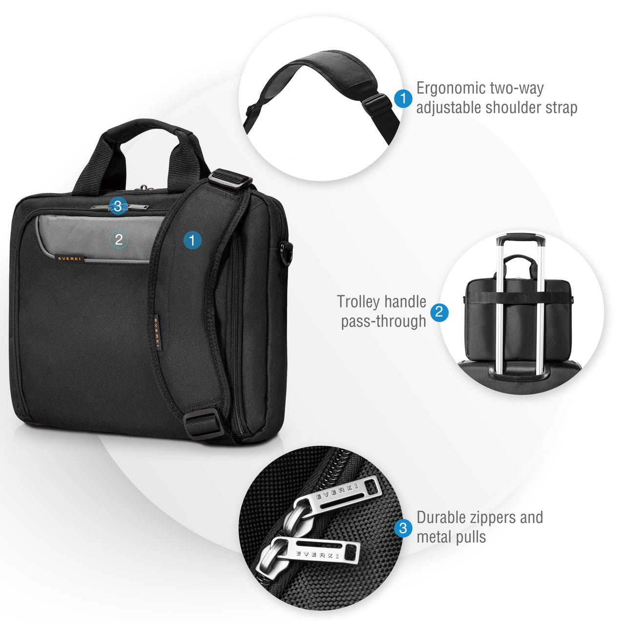 Everki 14.1" Advance Compact Briefcase - Black