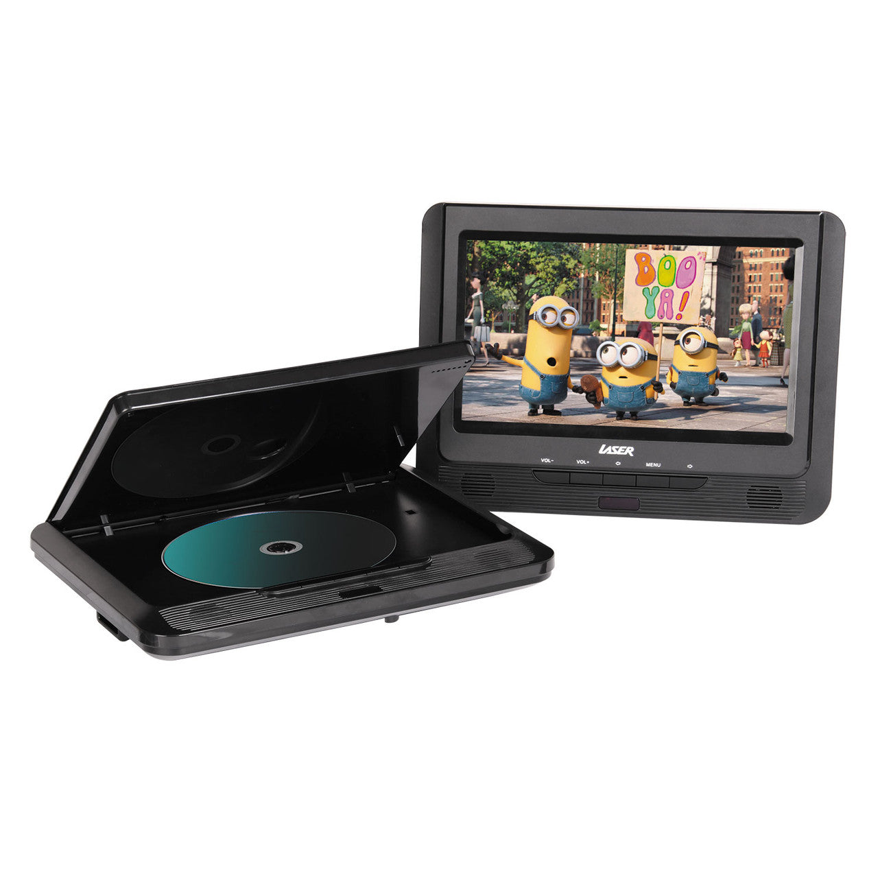 Laser 9" Dual Screen Portable DVD Player for Car- Black