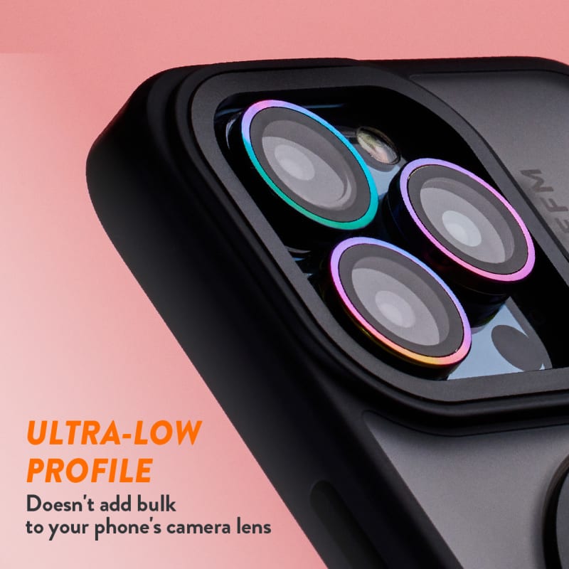 EFM Camera Lens Screen Armour for iPhone 15 Pro/15 Pro Max - 6.1" and 6.7" - Rainbow