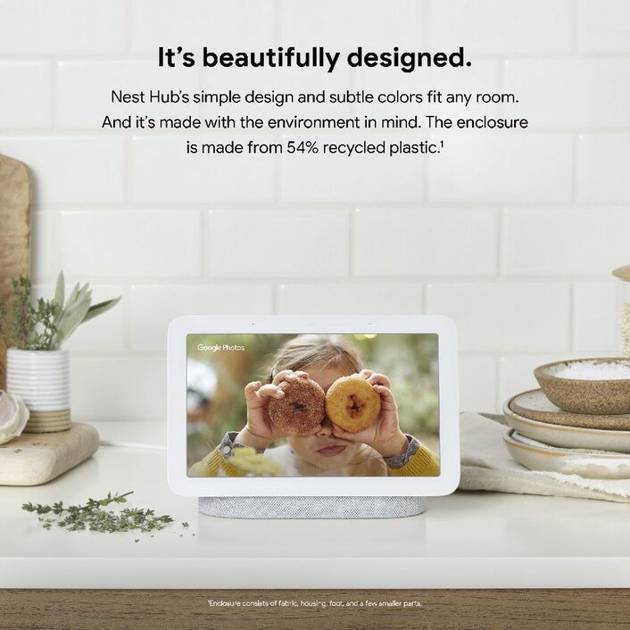 Google Nest Hub 2nd Gen Home 7 inch Smart Display - Chalk