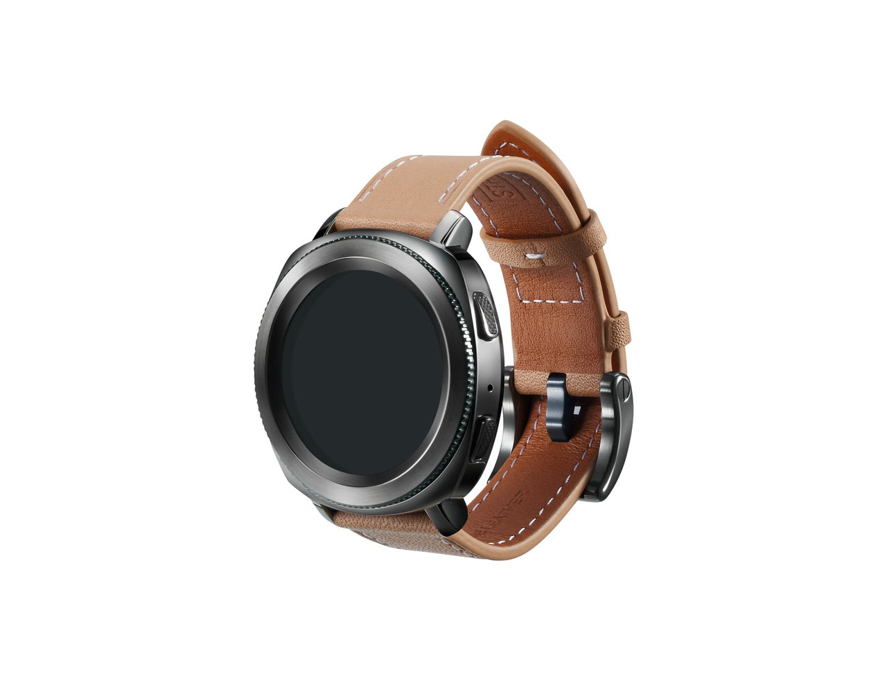 Samsung Classic Leather Strap for Gear Sport - Beige +  White