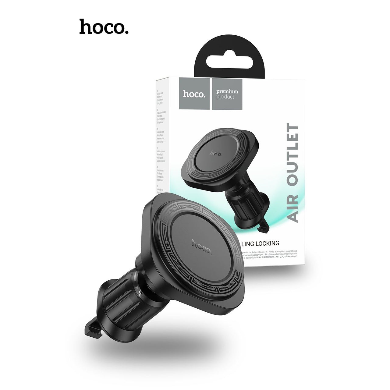 Hoco H28 Rainbow Ring Magnetic Car Holder Air Outlet - Black