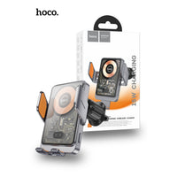 Thumbnail for Hoco HW7 15W Transparent Wireless Fast Charging Air Vent Car Holder - Black