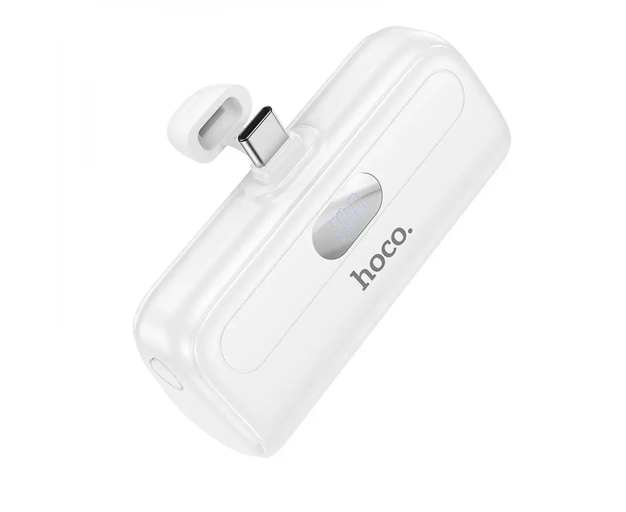 Hoco J116 5000mAh Pocket Power Bank with USB-C Connector - White