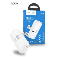 Thumbnail for Hoco J116 5000mAh Pocket Power Bank with USB-C Connector - White