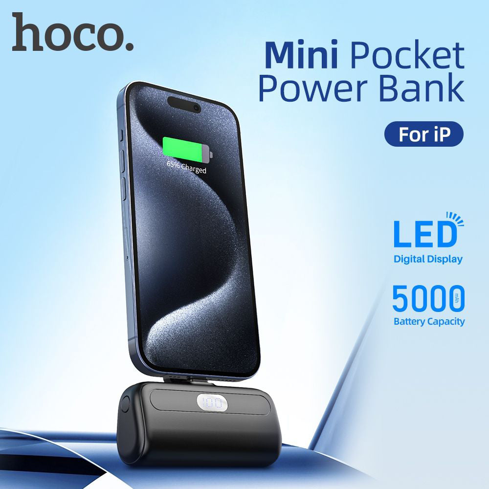 Hoco J116 5000mAh Pocket Power Bank with USB-C Connector - White