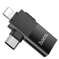 Thumbnail for Hoco UA17 Lightning Male + USB-C Male to USB Female DUAL Adapter - Black