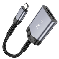 Thumbnail for Hoco UA25C USB-C 2 in 1 Card Reader - Gray
