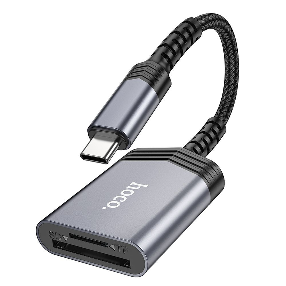 Hoco UA25C USB-C 2 in 1 Card Reader - Gray