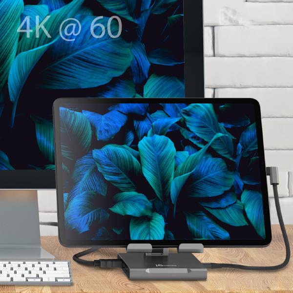 J5create JTS224 Multi-Angle Stand with Docking Station for iPad Pro