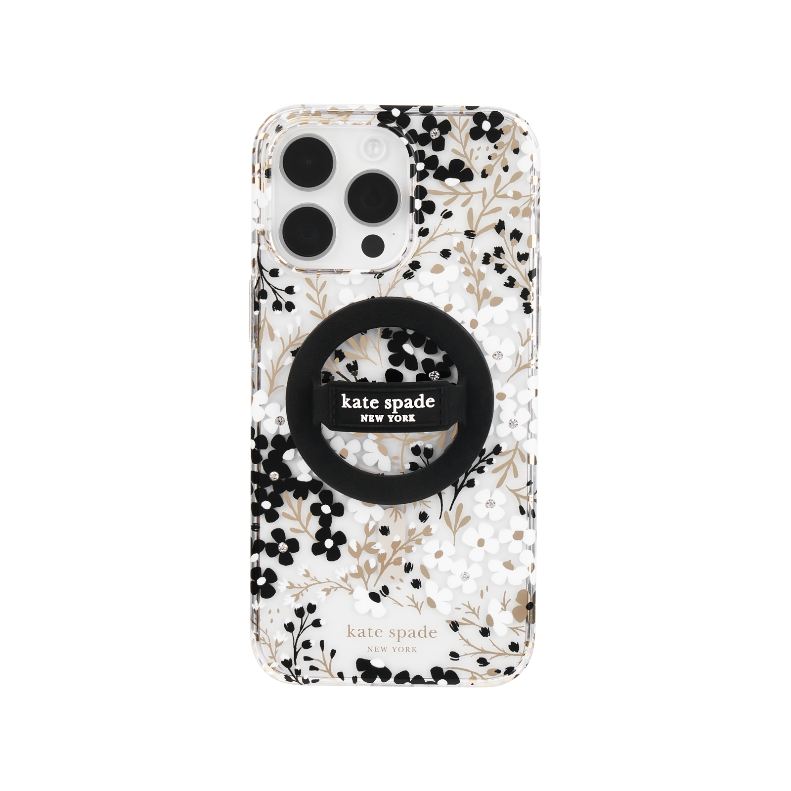 Kate Spade New York Magnetic Phone Loop Grip - Removable and Collapsible - Black