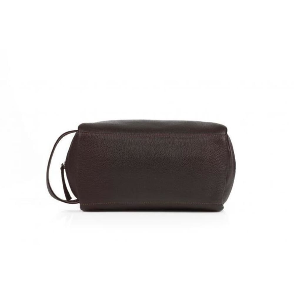 Leather United Unisex Dopp Toiletry Kit Bag - Brown (Genuine Leather)