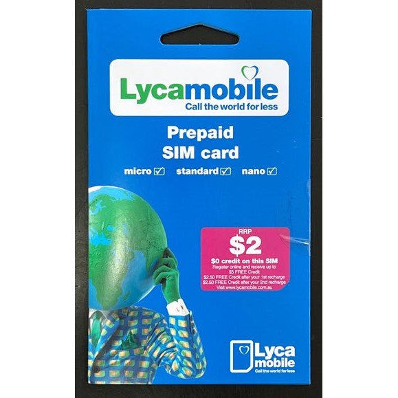 LycaMobile Prepaid SIM Card $2