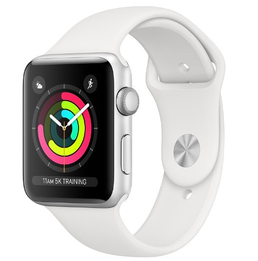 Apple Watch Series 3 38mm Silver Aluminium Case GPS with White Sport Band