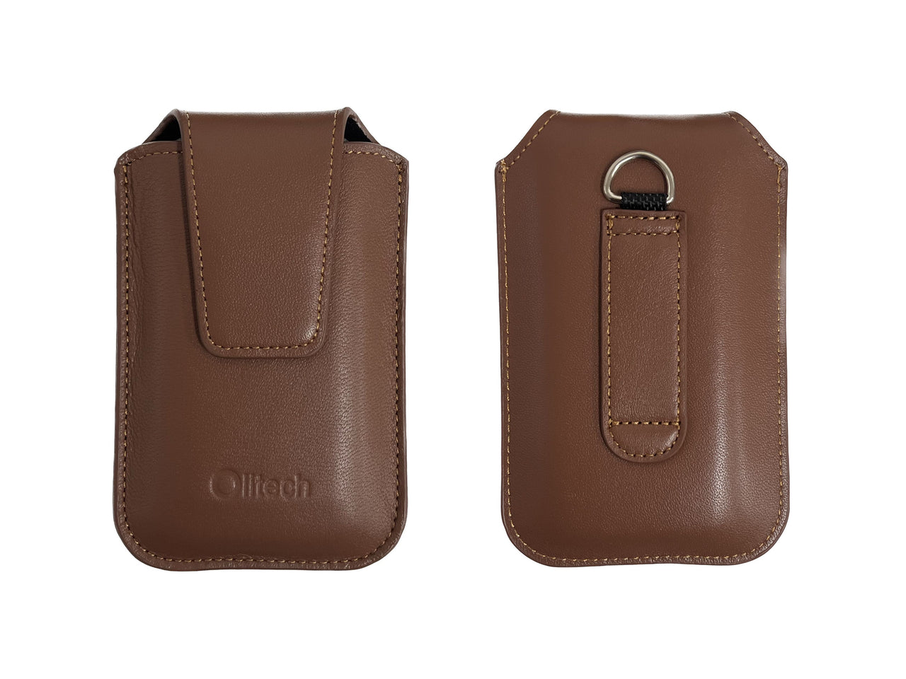 OLITECH Leather Pouch cover w Belt Clip FOR EASYFLIP2 and Aspera F42/F46 - Brown