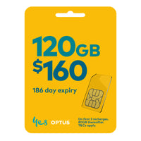 Thumbnail for Optus $160 Prepaid LONG EXPIRY 186 Day Phone SIM Card