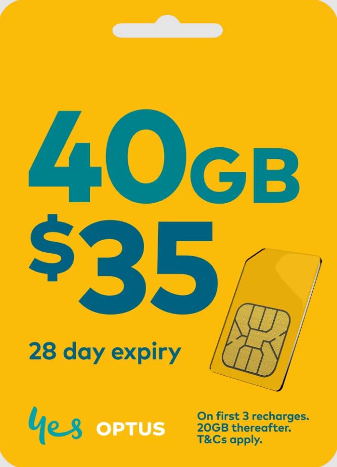 Optus $35 Prepaid Sim Card Starter Kit Pack