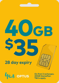 Thumbnail for Optus $35 Prepaid Sim Card Starter Kit Pack