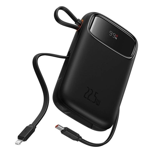 Baseus Qpow2 Dual-Cable Digital Display Fast Charge Power Bank 20000mAh 22.5W - Black