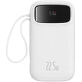 Baseus Qpow2 Dual-Cable Digital Display Fast Charge Power Bank 20000mAh 22.5W - White