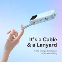 Thumbnail for Baseus Qpow2 Dual-Cable Digital Display Fast Charge Power Bank 20000mAh 22.5W - Blue
