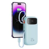 Thumbnail for Baseus Qpow2 Dual-Cable Digital Display Fast Charge Power Bank 20000mAh 22.5W - Blue