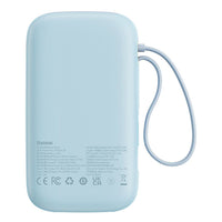 Thumbnail for Baseus Qpow2 Dual-Cable Digital Display Fast Charge Power Bank 20000mAh 22.5W - Blue