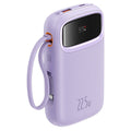 Baseus Qpow2 Dual-Cable Digital Display Fast Charge Power Bank 20000mAh 22.5W - Purple