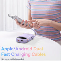 Thumbnail for Baseus Qpow2 Dual-Cable Digital Display Fast Charge Power Bank 20000mAh 22.5W - Purple
