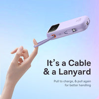 Thumbnail for Baseus Qpow2 Dual-Cable Digital Display Fast Charge Power Bank 20000mAh 22.5W - Purple