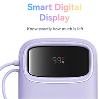 Thumbnail for Baseus Qpow2 Dual-Cable Digital Display Fast Charge Power Bank 20000mAh 22.5W - Purple