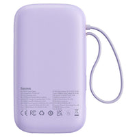 Thumbnail for Baseus Qpow2 Dual-Cable Digital Display Fast Charge Power Bank 20000mAh 22.5W - Purple