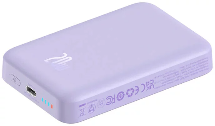Baseus Magnetic Mini Wireless Fast Charge Power Bank 10000mAh 20W - Purple