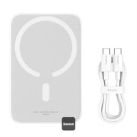 Thumbnail for Baseus 6000mAh Magnetic Mini Air 15W Wireless Power Bank With PD 20W Type-C Port - White