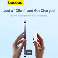 Thumbnail for Baseus 6000mAh Magnetic Mini Air 15W Wireless Power Bank With PD 20W Type-C Port - White